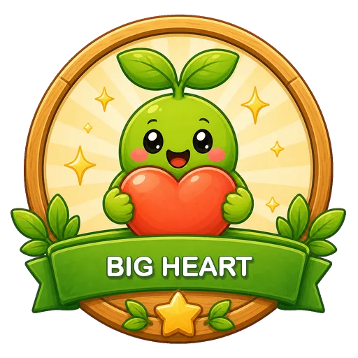A big heart Sprout achievement badge